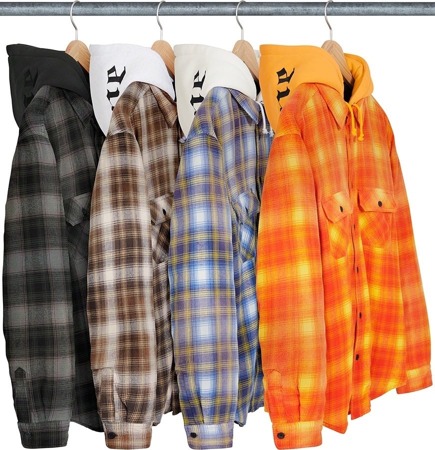 Hooded Flannel Zip Up Shirt
